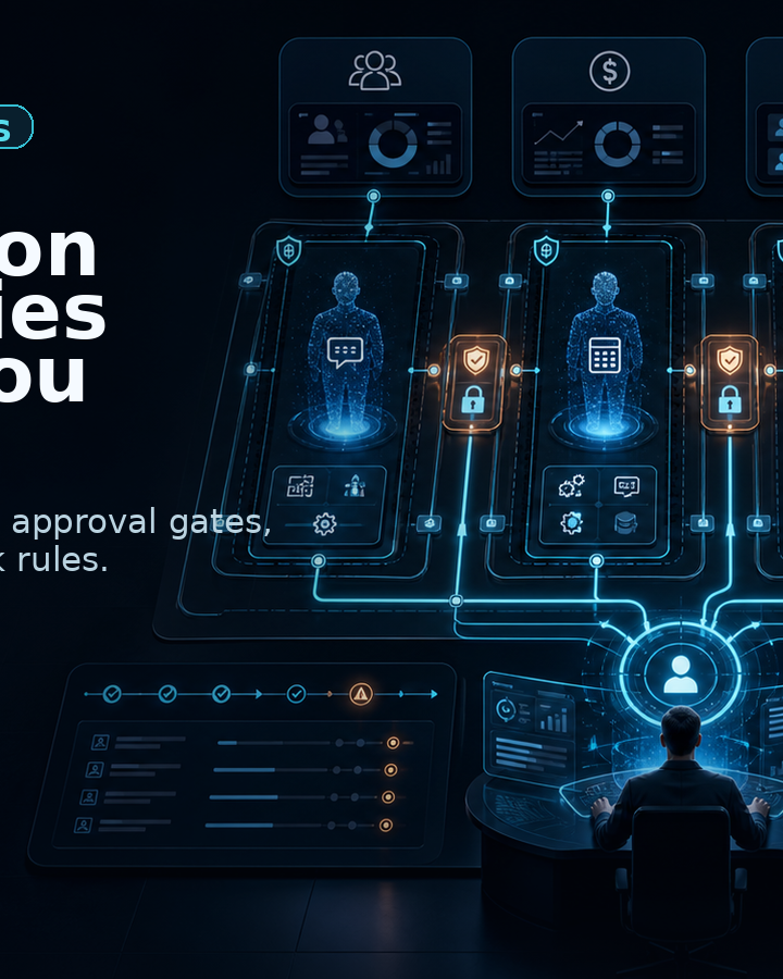 Agent Builders Are Moving Into Business Apps. SMEs Need Permission Boundaries Before They Build. — Nexius Labs visual concept