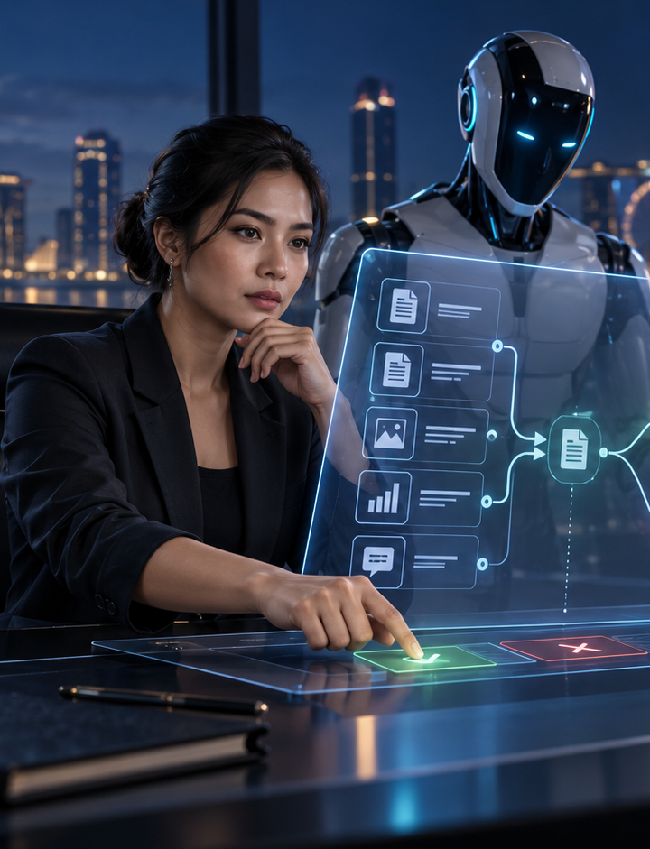 AI Supervision Is Now a Job: SMEs Need an Agent Boss Review System — Nexius Labs visual concept